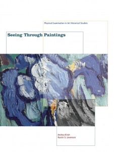 Book cover with three versions of the same detail image of a painting