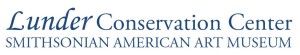 Logo of the Lunder Conservation Center, Smithsonian American Art Museum as blue text on a white background.