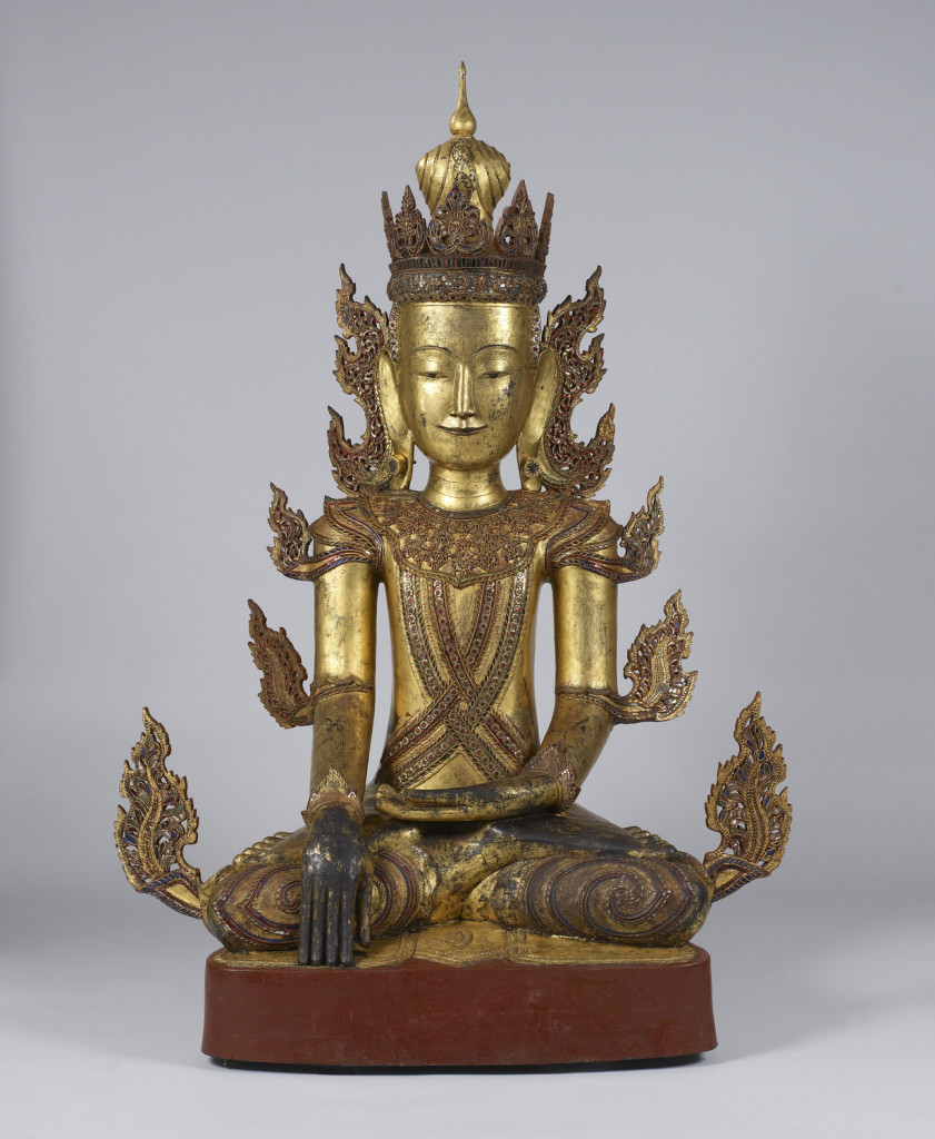 Gold-colored sculpture of the buddha