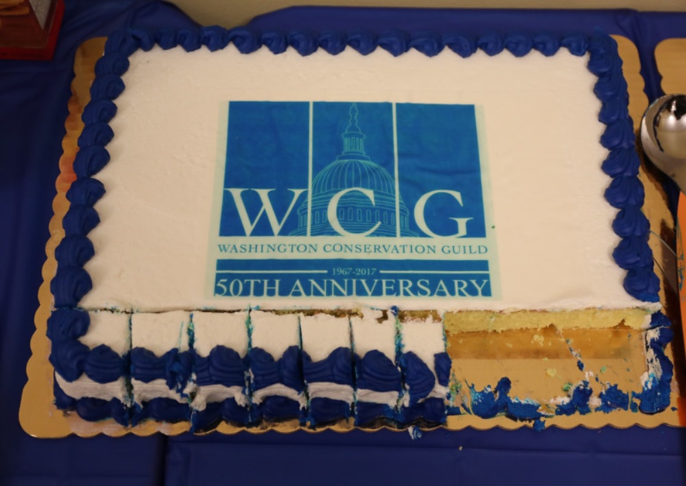 Birthday cake celebrating the 50th anniversary of the Washington Conservation Guild.
