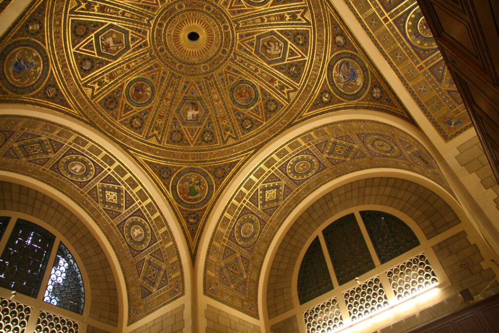 Ornate gilded dome interior