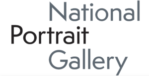 National Portrait Gallery logo with the words "National Portrait Gallery" logo in three alternating lines, gray black.