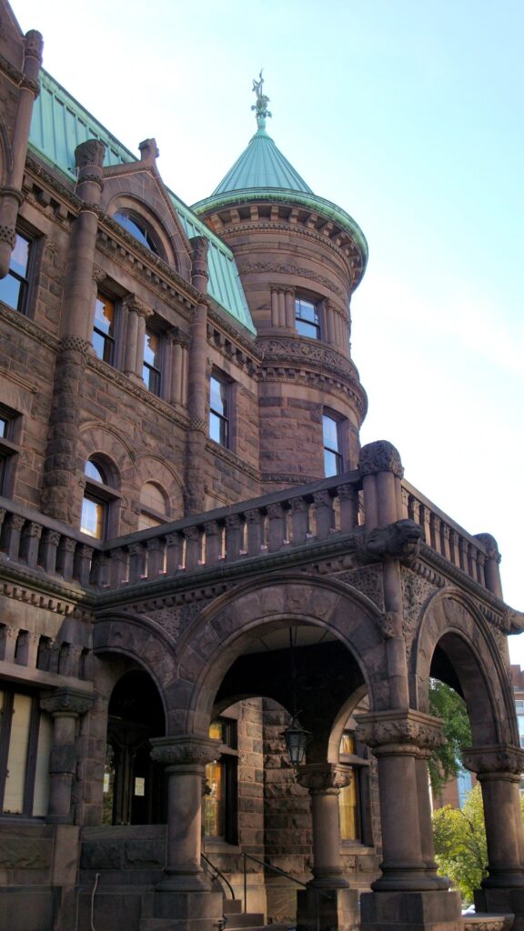 Image of Heurich House Museum, a brick building with green metal roof