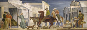 Painting of a western scene from the early 20th century